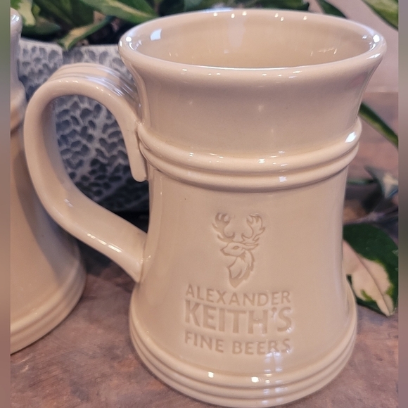 ALEXANDER KEITH'S Vintage Canadian Stein/Tankard, Light Brown Glaze, Set of 2 - Picture 5 of 9